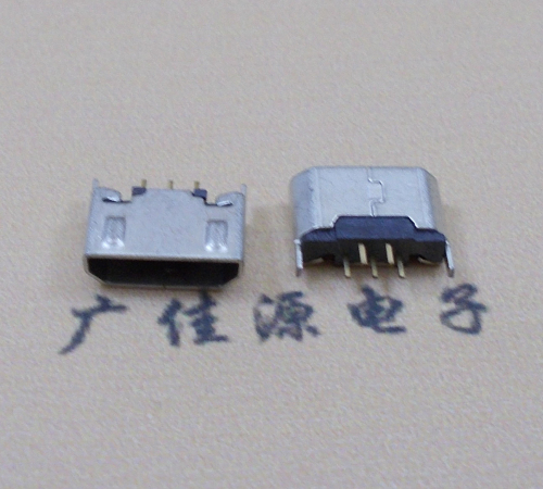 三水迈克USB 180度母座5p直插带地脚1.5端子直口