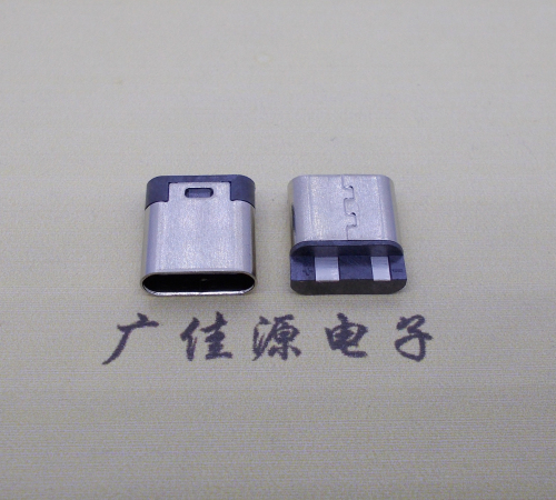 三水电源椭圆形USB接口.type c2p焊线母座.充电尾部2点焊接详解