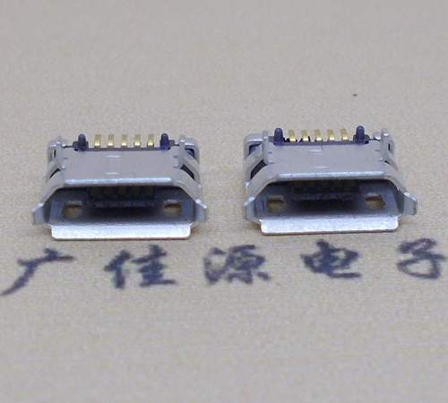 三水高品质Micro USB 5P B型口母座,5.9间距前插/后贴端SMT